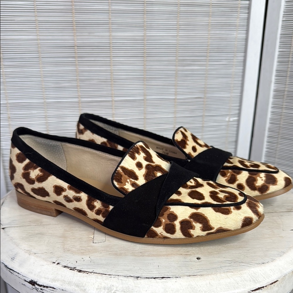 Kate Spade Leopard Print cow hair Loafers